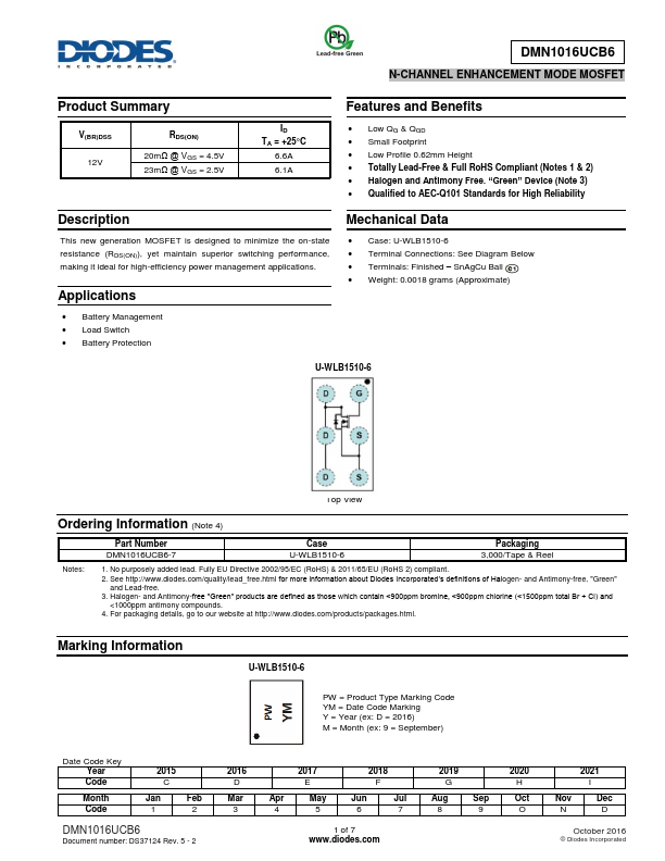 DMN1016UCB6