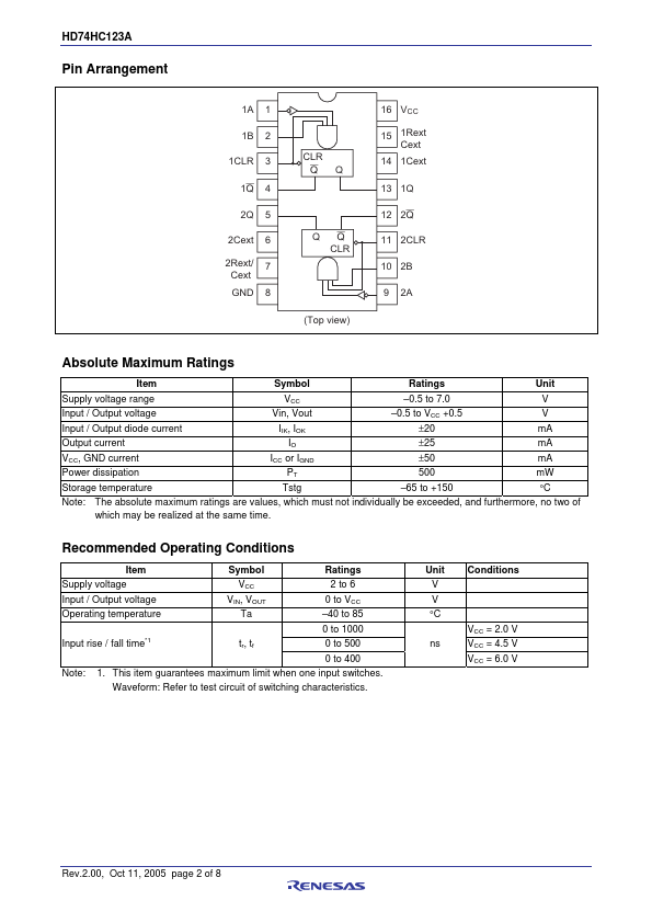 HD74HC123A