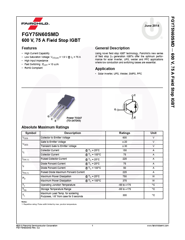 FGY75N60SMD