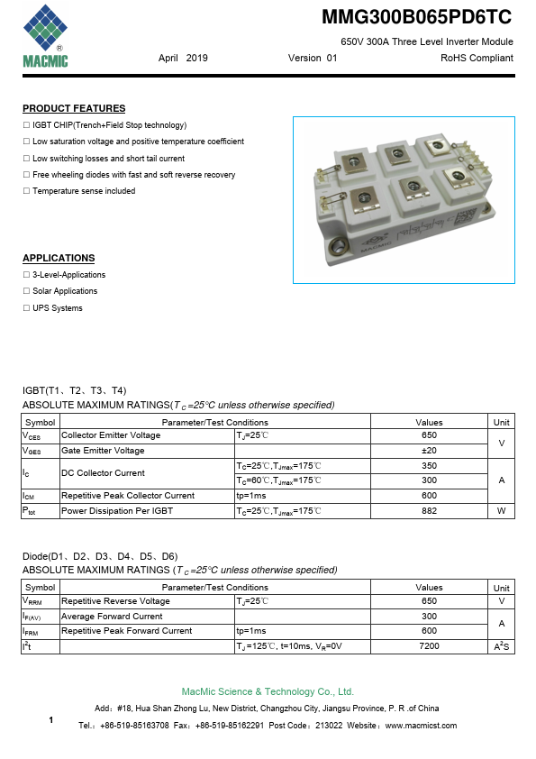 MMG300B065PD6TC