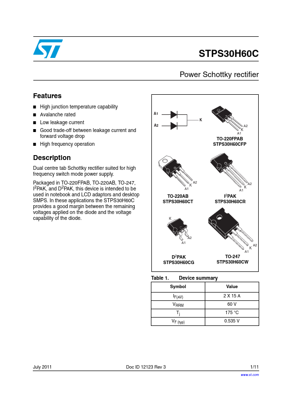 STPS30H60CR