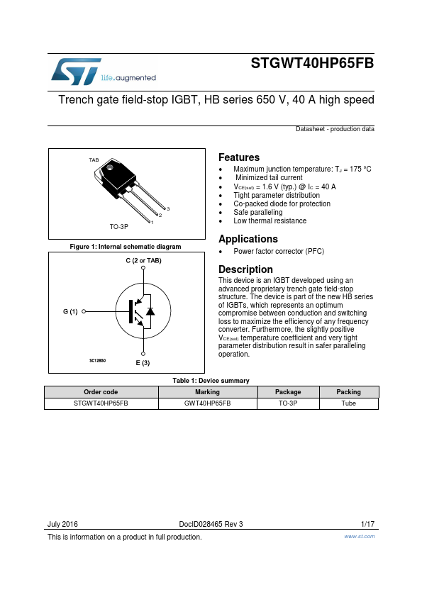 STGWT40HP65FB