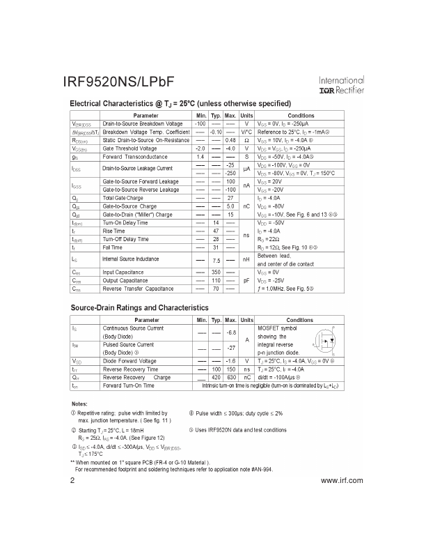 IRF9520NSPBF