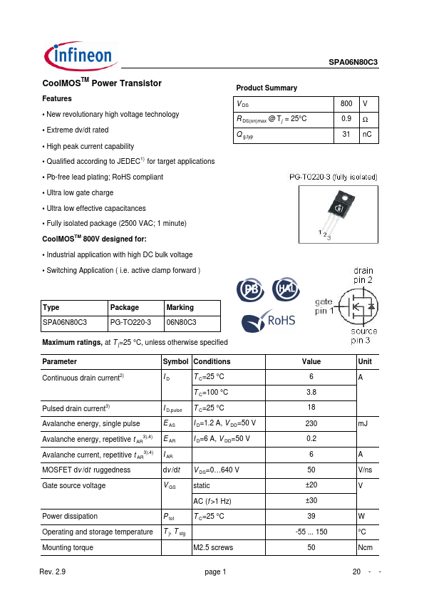 SPA06N80C3