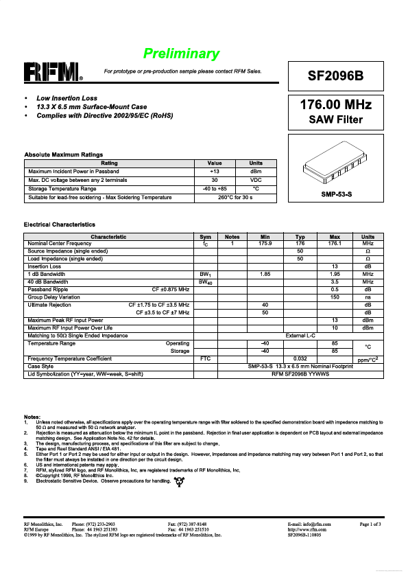 SF2096B