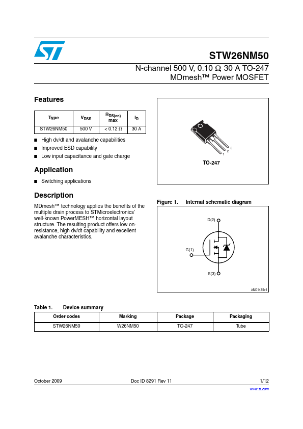 STW26NM50