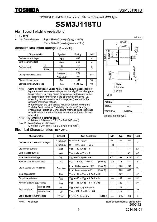 SSM3J118TU