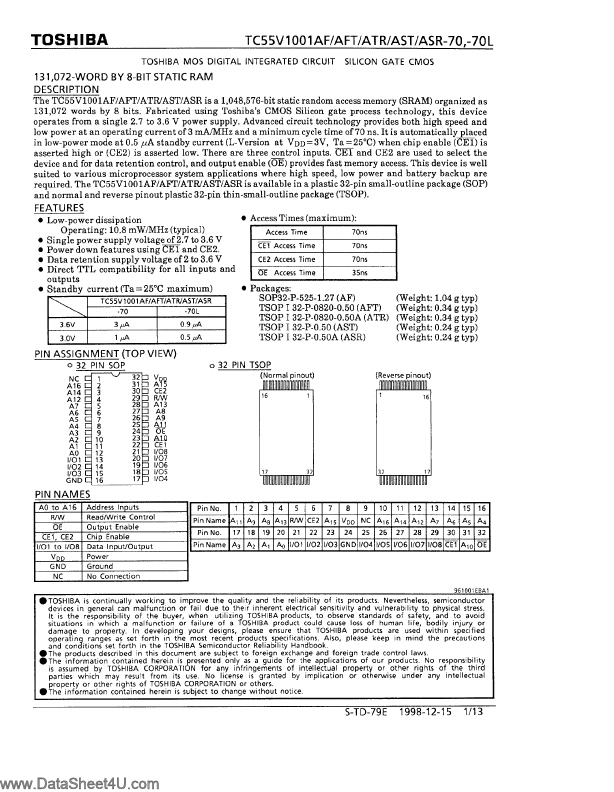 TC55V1001A