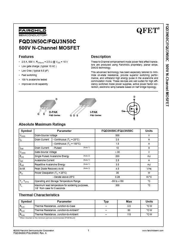 FQU3N50C