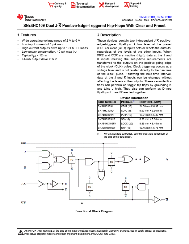 SN74HC109N