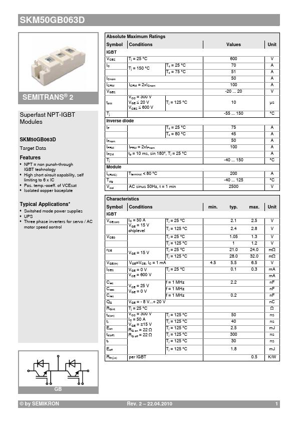 SKM50GB063D