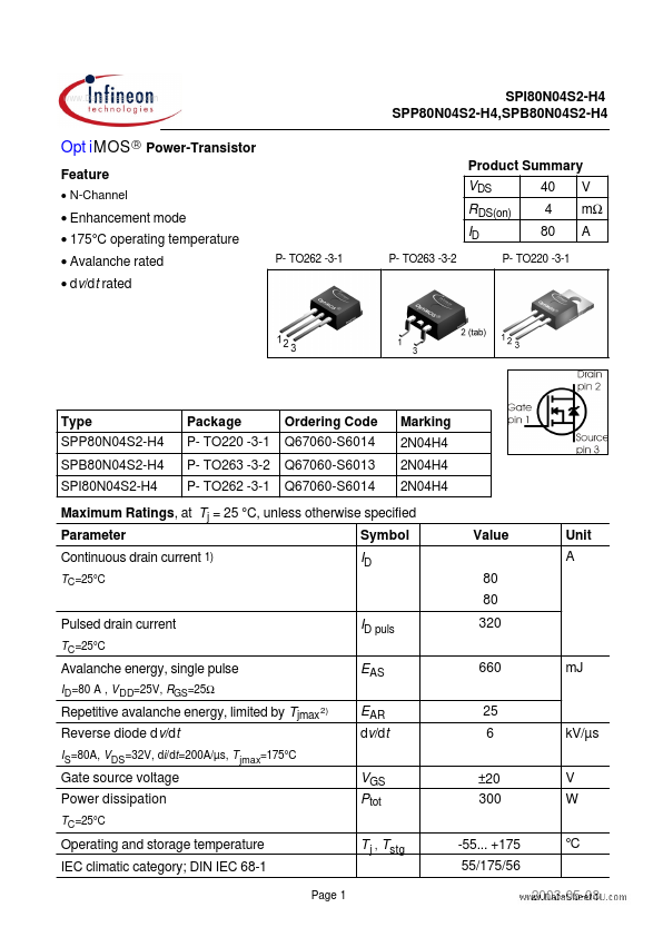 SPP80N04S2-H4