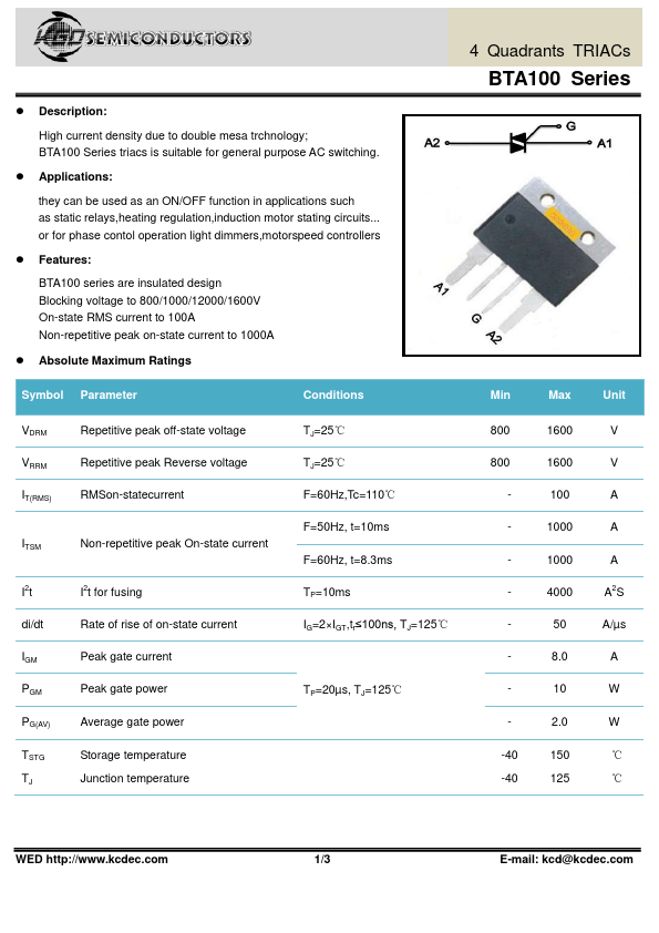 BTA100-1000