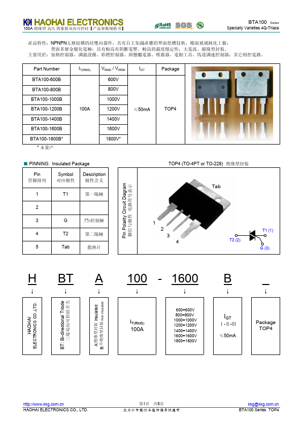 BTA100-1000B