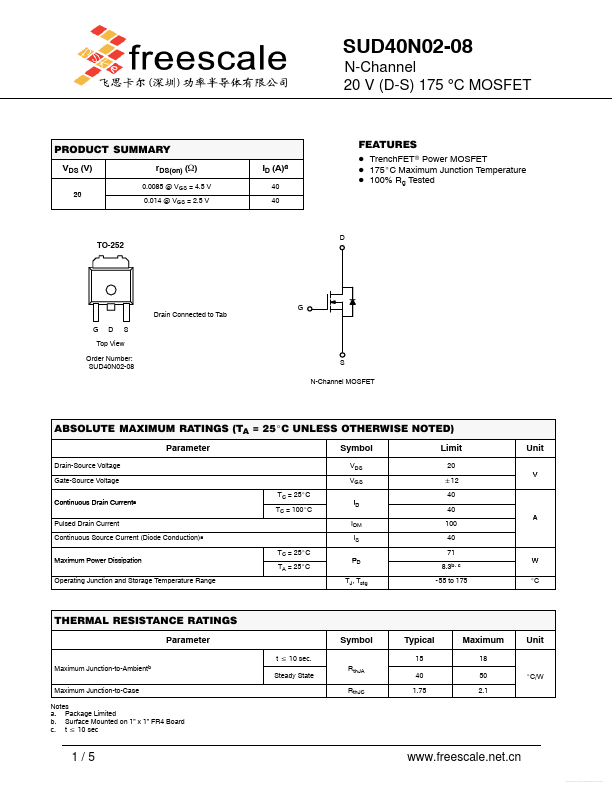 SUD40N02-08