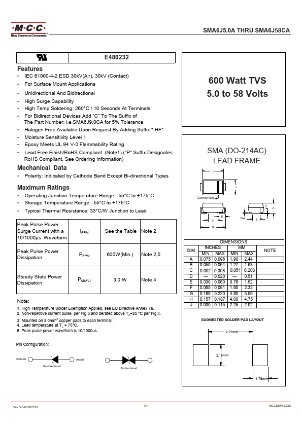 SMA6J11CA