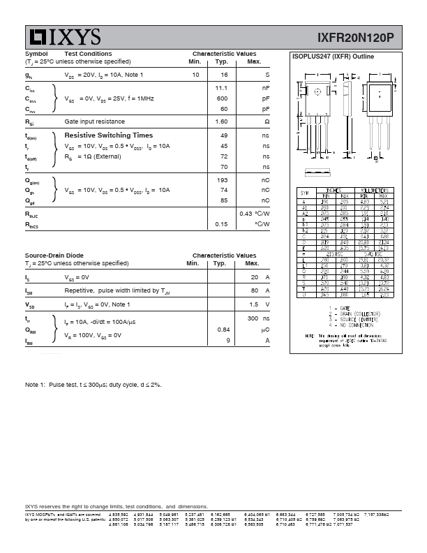 IXFR20N120P