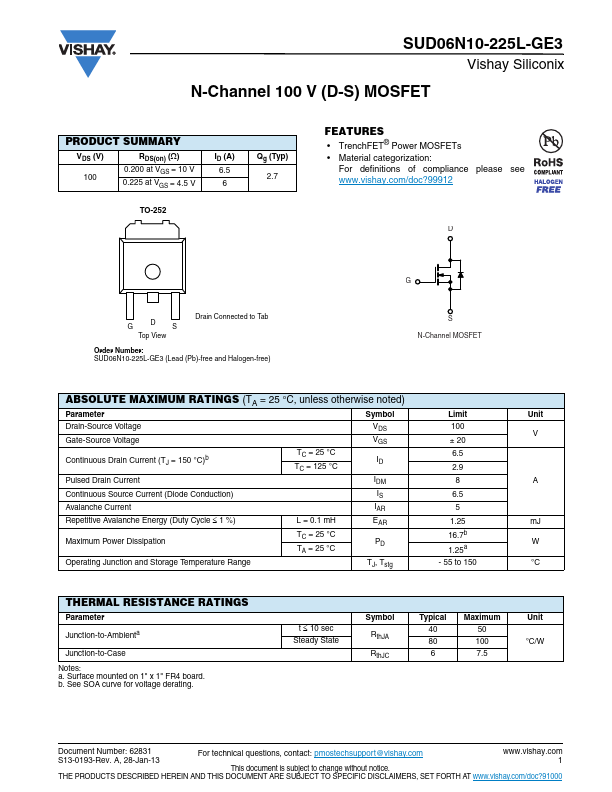 SUD06N10-225L-GE3