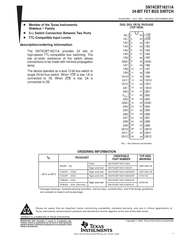 SN74CBT16211A