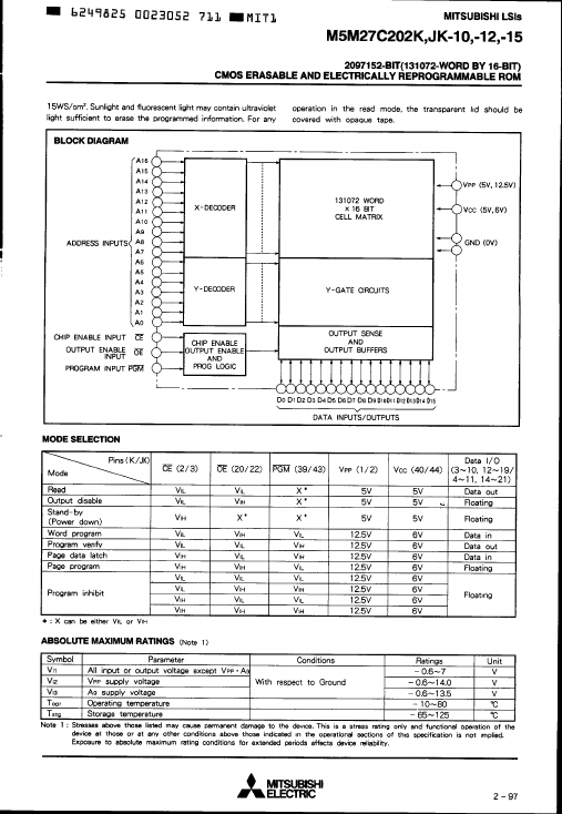 M5M27C202K-12