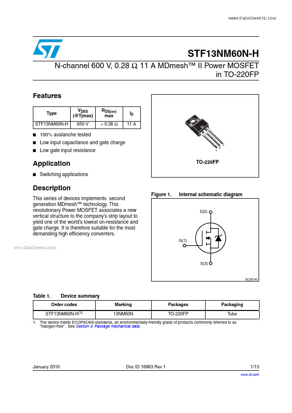 STF13NM60N-H