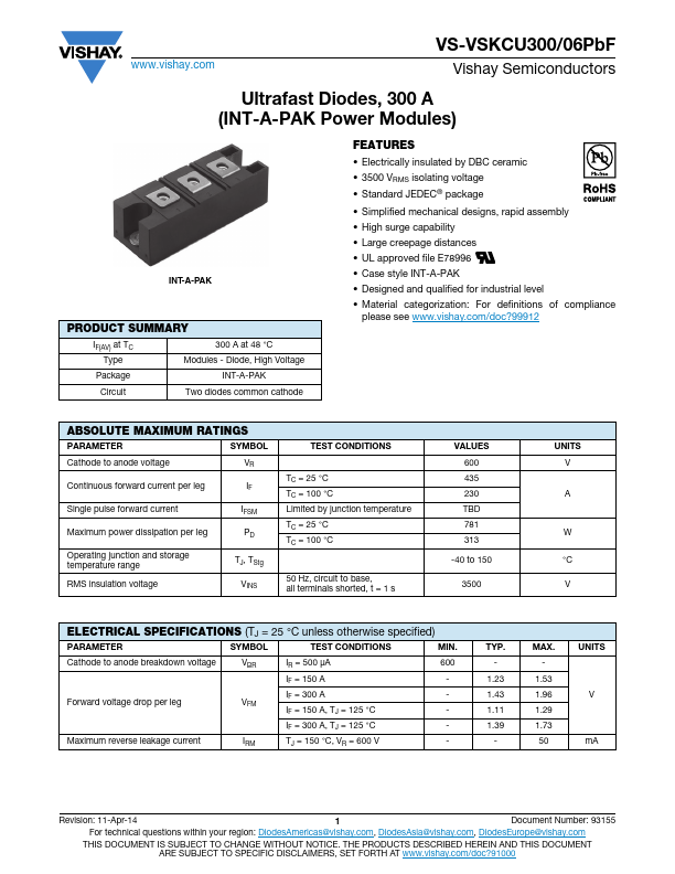 VS-VSKCU300-06PbF