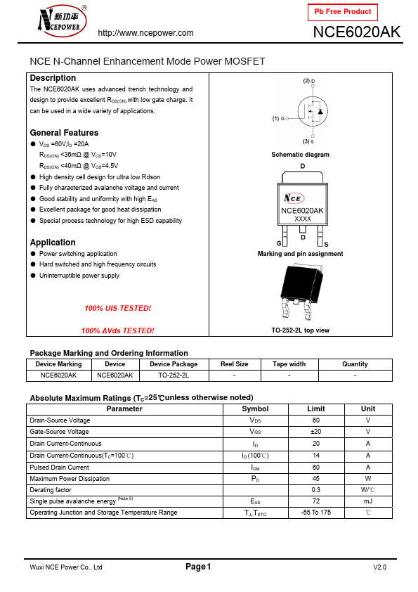 NCE6020AK