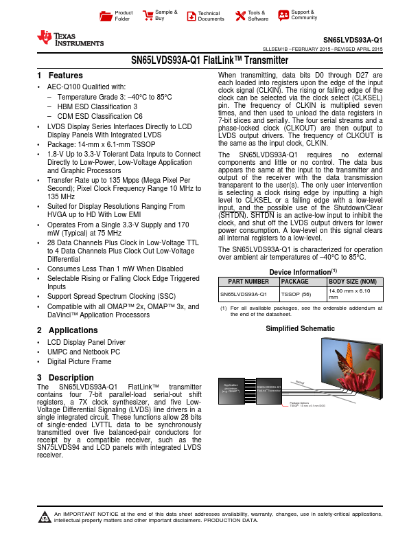 SN65LVDS93A-Q1