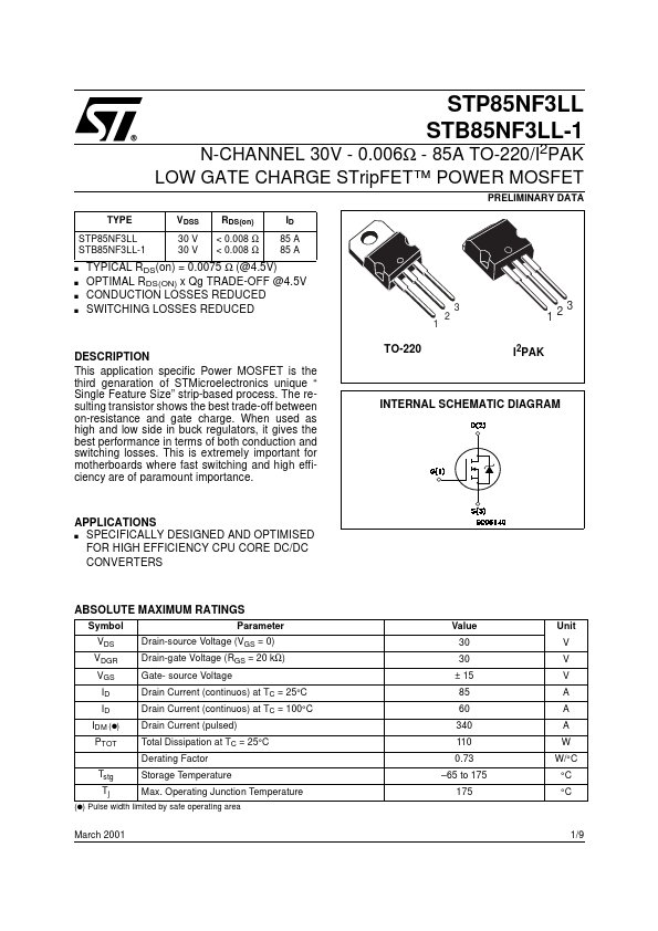 STB85NF3LL-1