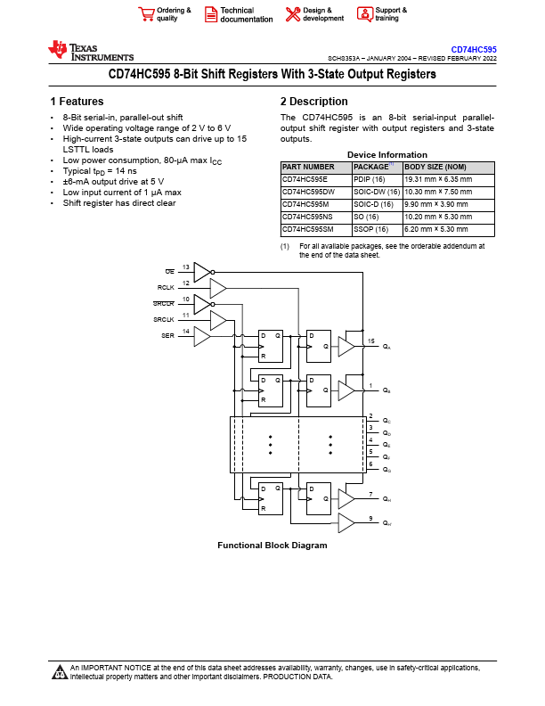 CD74HC595E