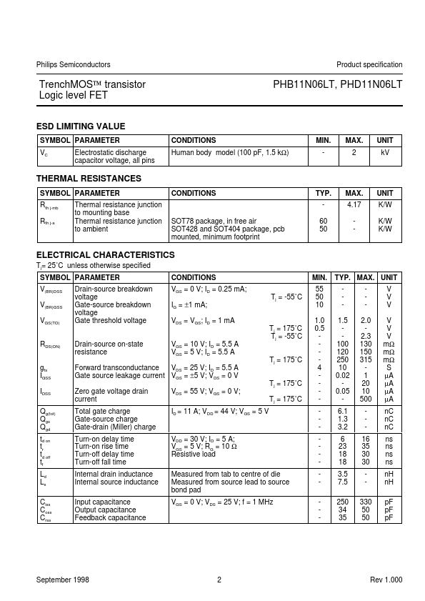 PHB11N06LT