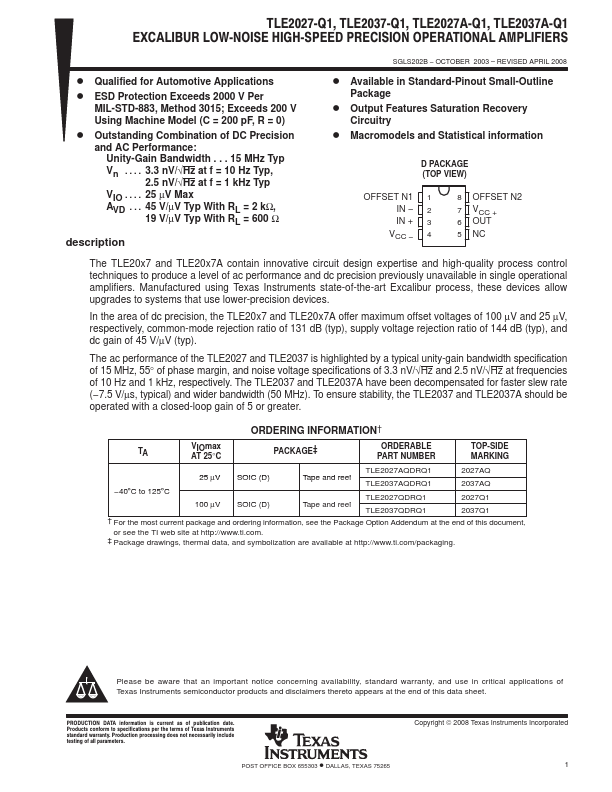 TLE2027A-Q1