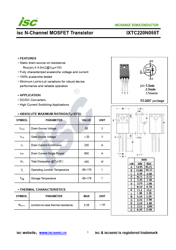 IXTC220N055T