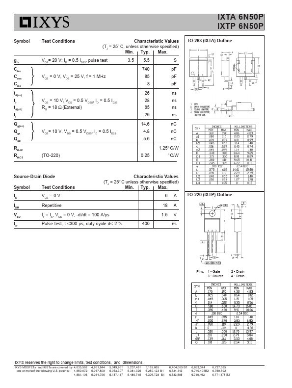 IXTP6N50P