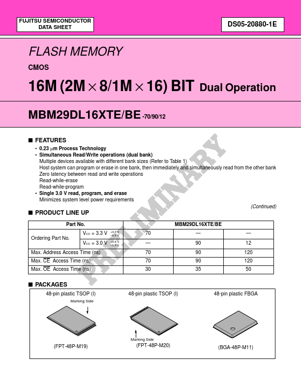 MBM29DL164BE-70