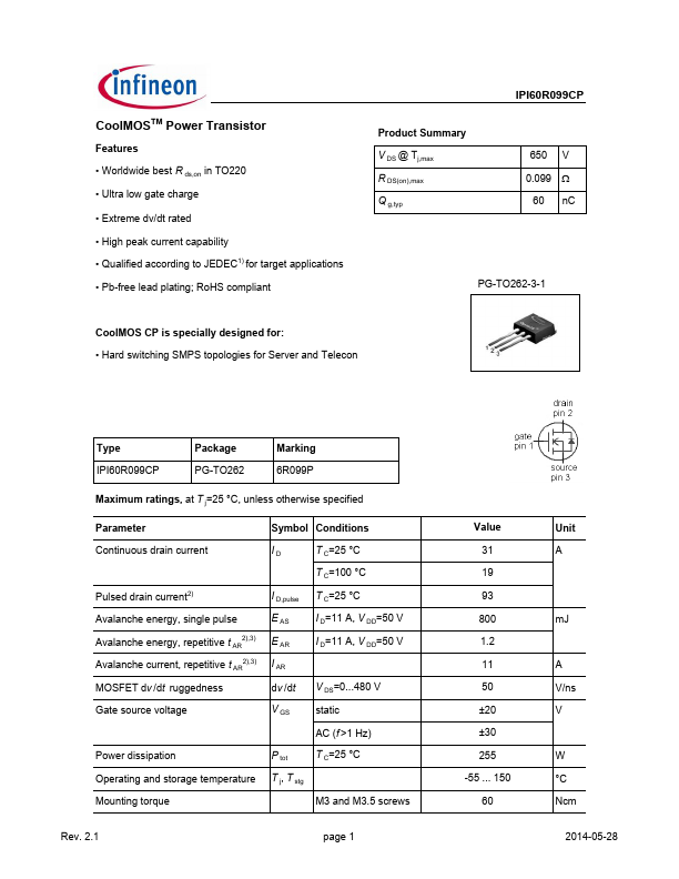 IPI60R099CP