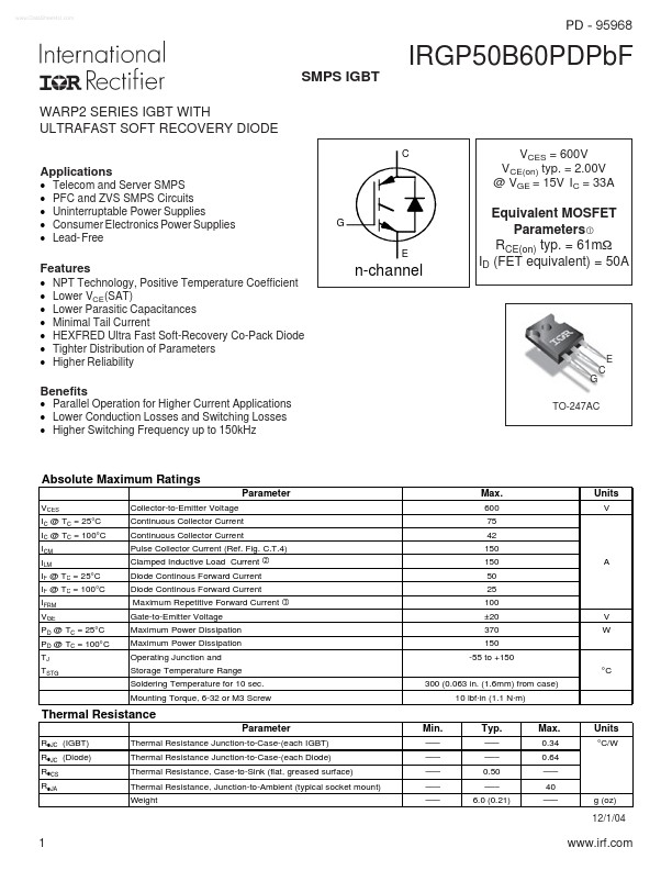 IRGP50B60PDPBF