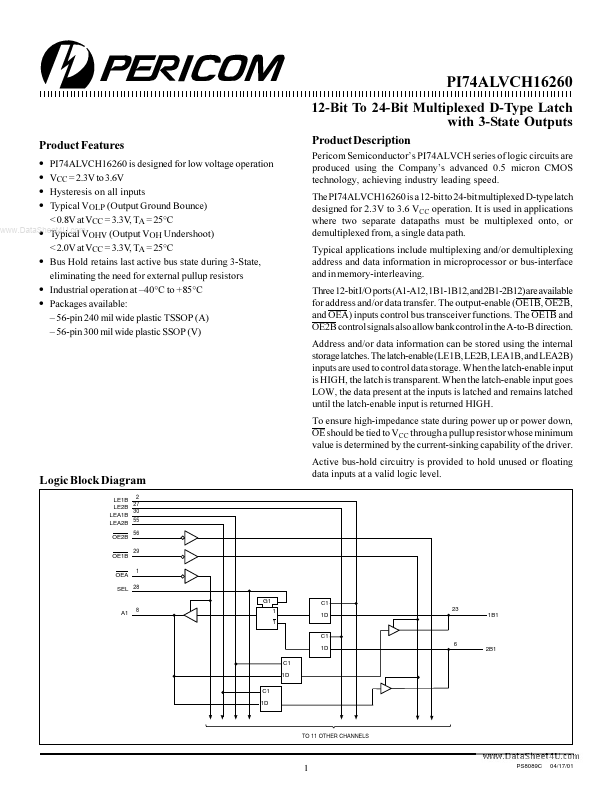 PI74ALVCH16260