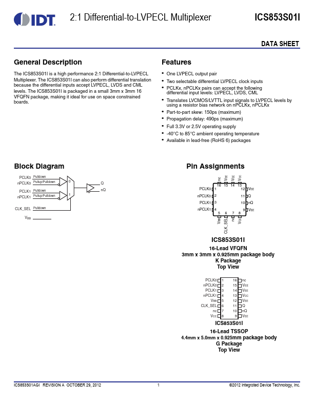 ICS853S01I