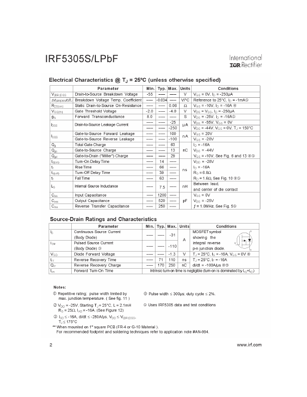 IRF5305LPBF