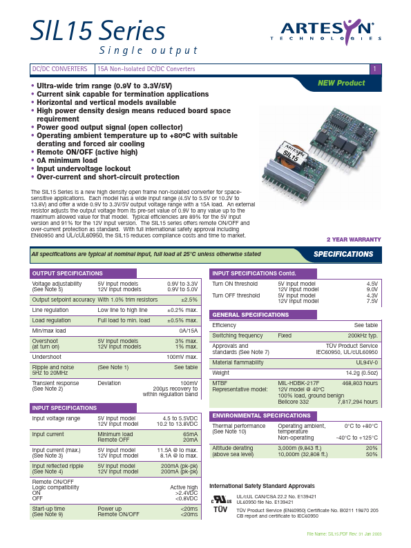 SIL15-12SADJ-V3Y