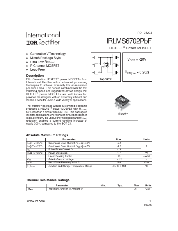 IRLMS6702PBF