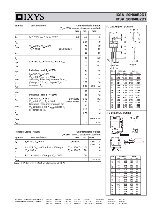 IXSA20N60B2D1