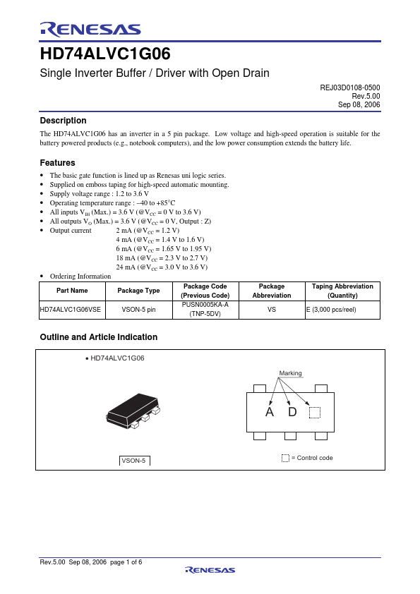 HD74ALVC1G06