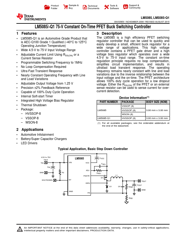 LM5085-Q1