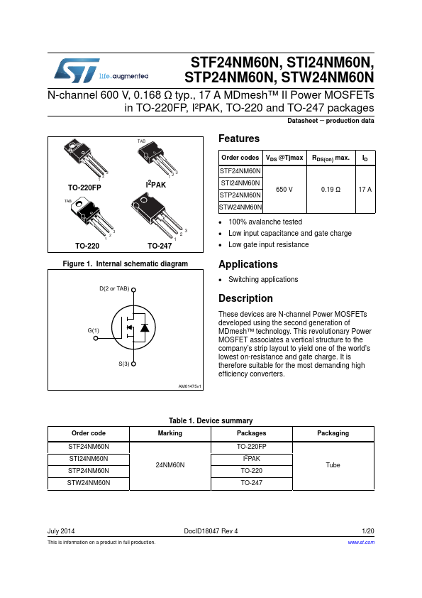 STP24NM60N