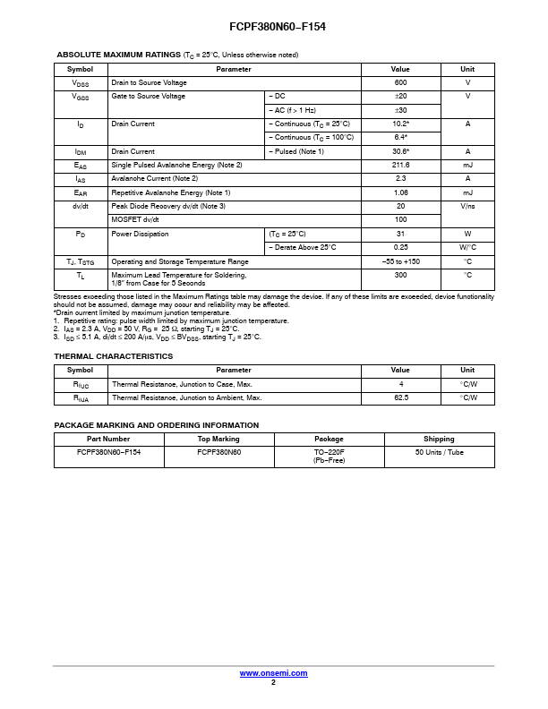 FCPF380N60-F154