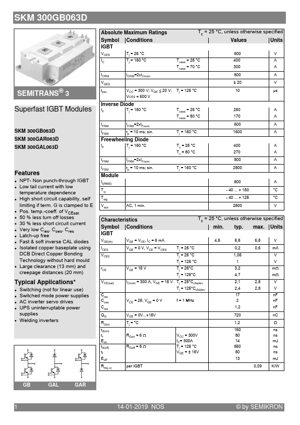 SKM300GAL063D