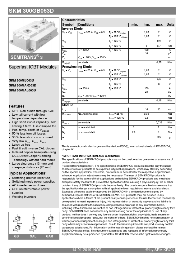 SKM300GAL063D