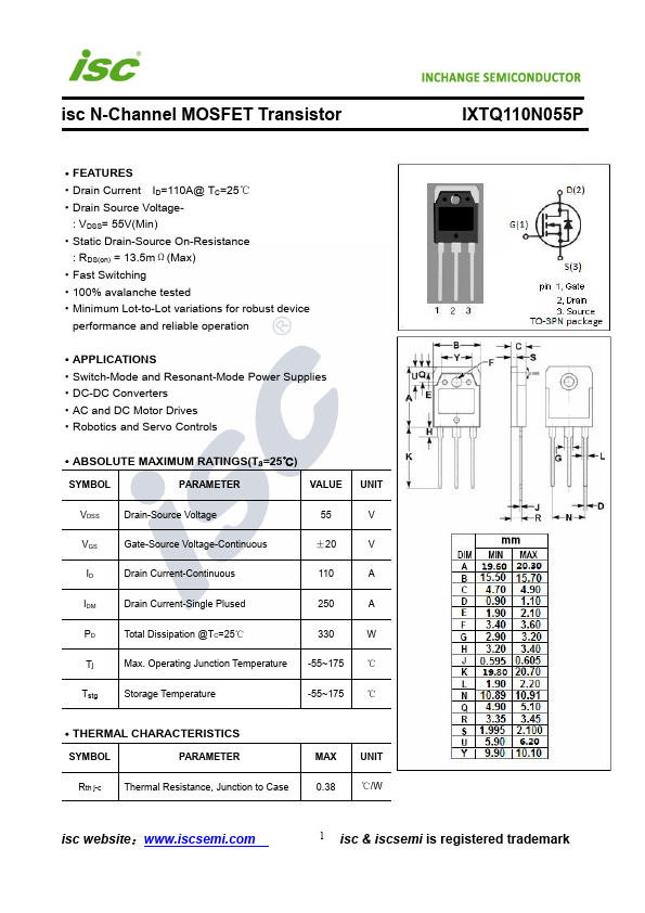 IXTQ110N055P